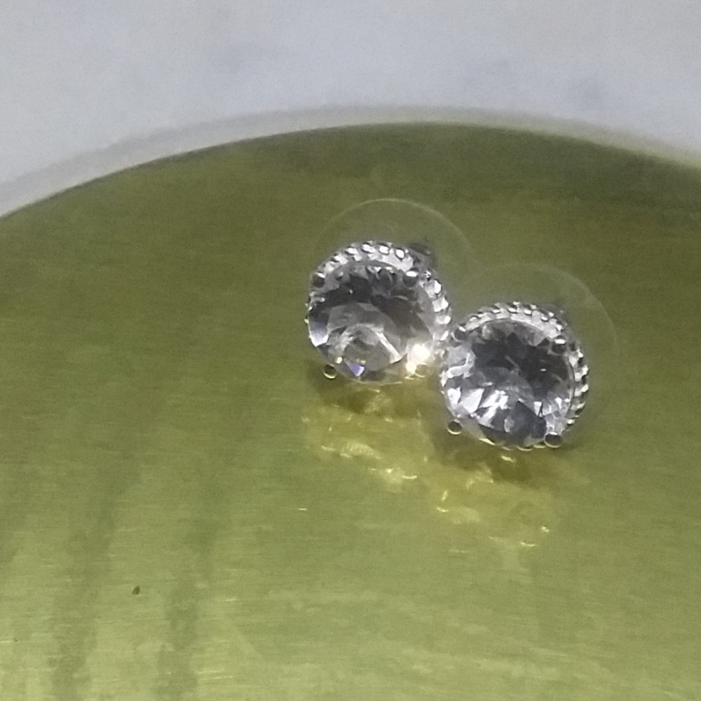 White Topaz studs